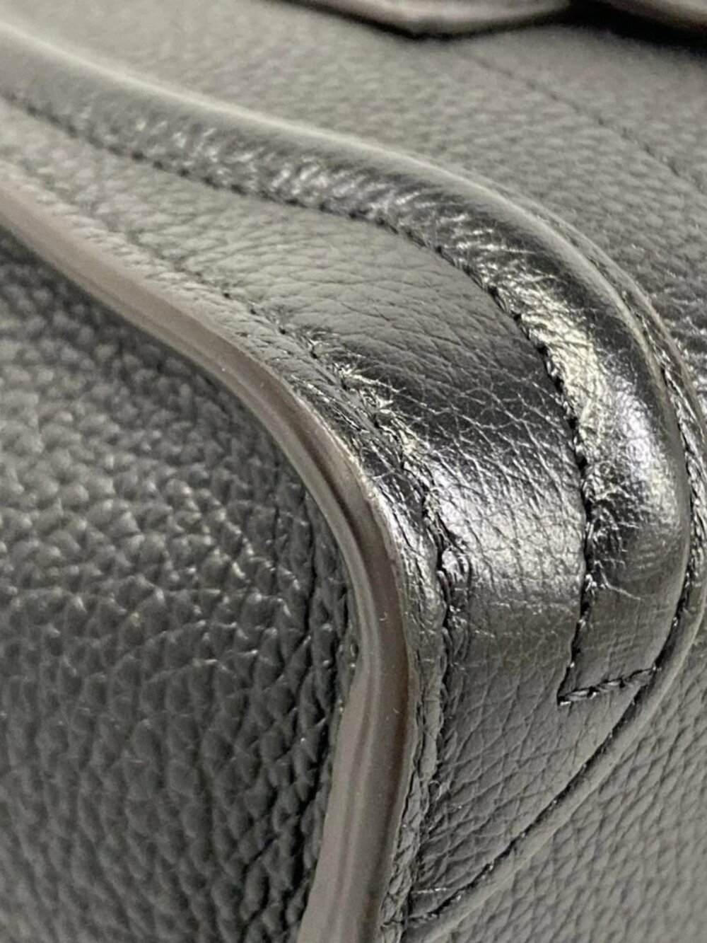 CELINE Luggage Nano Shopper - Black Drummed calfskin Handbag - Picture 6 of 15